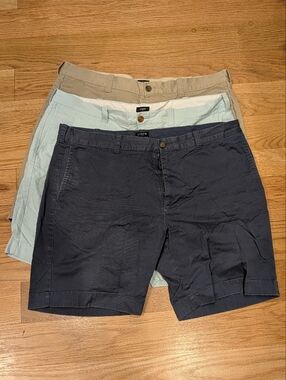 J.Crew Men’s Shorts Bundle 38 Waist 8” Inseam Khaki Blue Summer Casual Lot of 3